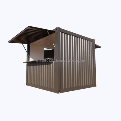 Design moderne personnalisé Kiosque à café de 10 pieds Container style avec fenêtres en alliage d'aluminium et une solution clé en main en acier extérieur