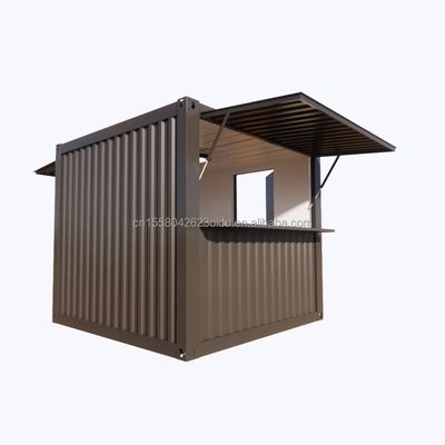 Design moderne personnalisé Kiosque à café de 10 pieds Container style avec fenêtres en alliage d'aluminium et une solution clé en main en acier extérieur
