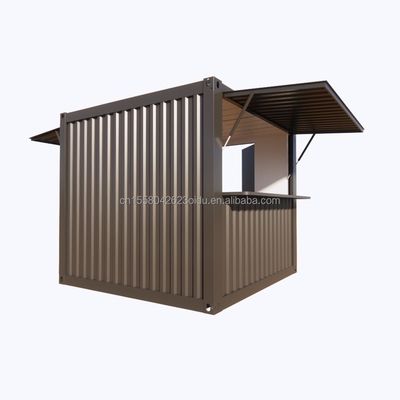 Design moderne personnalisé Kiosque à café de 10 pieds Container style avec fenêtres en alliage d'aluminium et une solution clé en main en acier extérieur