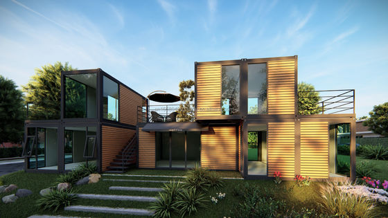 Container modulaire préfabriqué Container en bois Container à emballage plat Aménagement amovible Maison de luxe de 20 pieds Café moderne