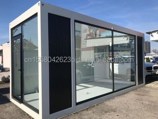 Maison de travail de jardin mural de 75 mm Barbecue 20 pieds Conteneur d'emballage plat Maison mobile pour famille Style de design moderne