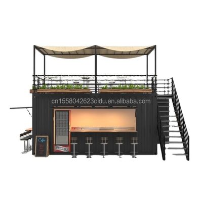 Galvanisé en acier pliant 180g cadre moderne bar contenant 10ft magasin alimentaire pour l' extérieur fait de conteneur d' expédition modifié