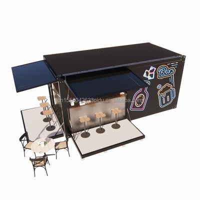Galvanisé en acier pliant 180g cadre moderne bar contenant 10ft magasin alimentaire pour l' extérieur fait de conteneur d' expédition modifié