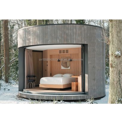 Maison de conteneurs en acier léger avec une salle de bain, une cuisine et des fenêtres en alliage d'aluminium