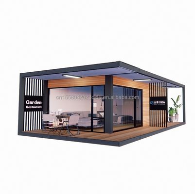 Maison de conteneurs préfabriquée de 20 pieds/40 pieds avec maison en verre en bois