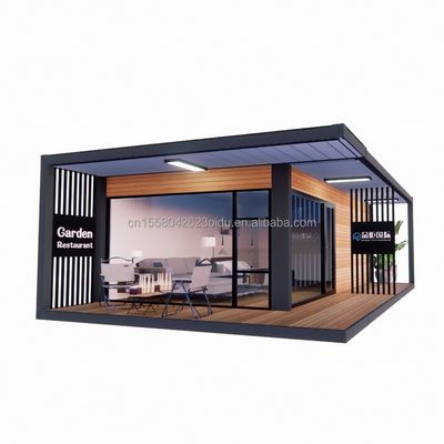Maison de conteneurs préfabriquée de 20 pieds/40 pieds avec maison en verre en bois