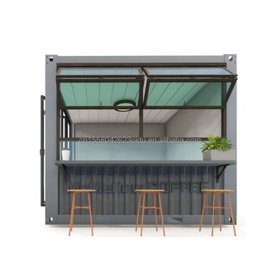 Mini-boutique pop-up de 10 pieds, contenant, café, bar, fast-food, restaurant, magasin avec fenêtres en alliage d'aluminium