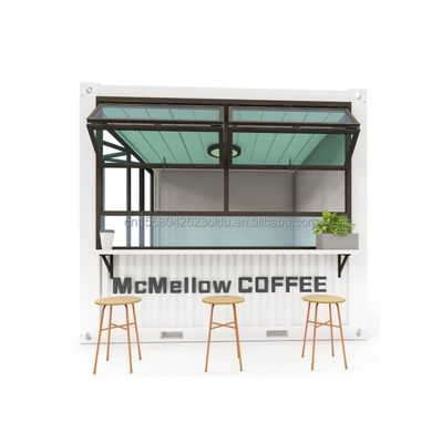 Mini-boutique pop-up de 10 pieds, contenant, café, bar, fast-food, restaurant, magasin avec fenêtres en alliage d'aluminium