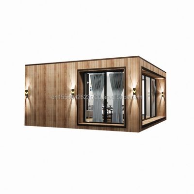 Maison de conteneurs en bois préfabriqué en verre avec couleur personnalisée et maison de conteneurs de 40 pieds