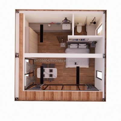 Maison de conteneurs en bois préfabriqué en verre avec couleur personnalisée et maison de conteneurs de 40 pieds