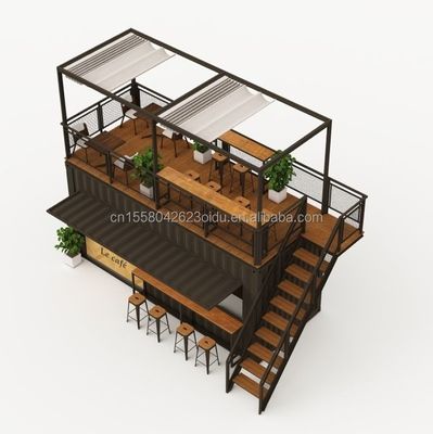 Cadre en acier galvanisé en acier pliant 180g 20ft pliable Luxe préfabriqué Portable Container de café pour les produits
