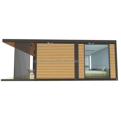 Container en bois extérieur maison de luxe jardin maison minuscule avec 2-3 chambres pour les familles et les hôtels fenêtres en alliage d'aluminium