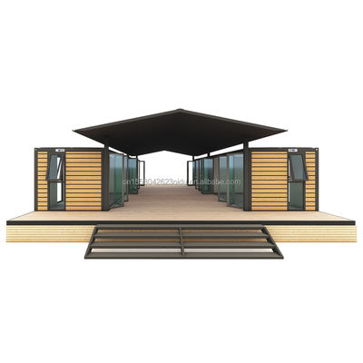 Maison de conteneurs de 40 pieds pour les hôtels et les campagnes résidents en bois d'œuvre préfabriquée en acier atelier/salle de classe panneau sandwich