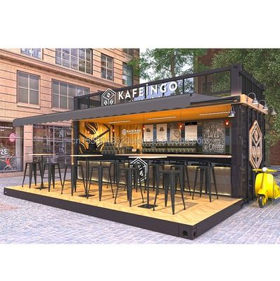 Kiosque de café en acier galvanisé pour une maison de conteneurs expandable de 20 pieds