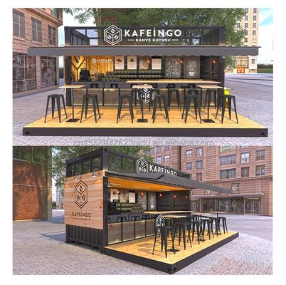 Kiosque de café en acier galvanisé pour une maison de conteneurs expandable de 20 pieds