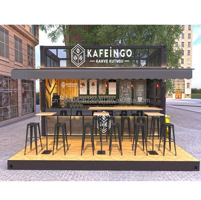 Kiosque de café en acier galvanisé pour une maison de conteneurs expandable de 20 pieds