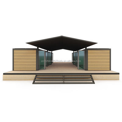 Maison de conteneurs de 40 pieds pour les hôtels et les campagnes résidents en bois d'œuvre préfabriquée en acier atelier/salle de classe panneau sandwich