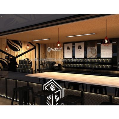 Kiosque de café en acier galvanisé pour une maison de conteneurs expandable de 20 pieds