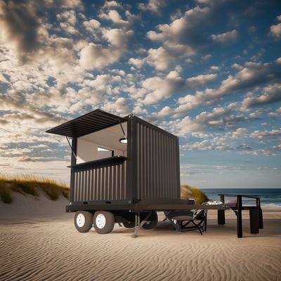 Tubes carrées en acier galvanisé Structure principale Maison de conteneurs mobile préfabriquée Boutique sur roues pour une barre de 20 pieds / 40 pieds Taille