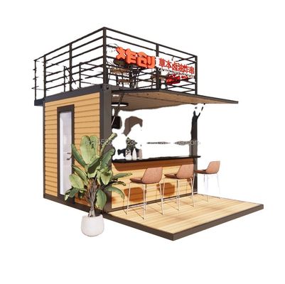 10 pieds de design moderne de restauration rapide Mini Pop-Up Shop Pack plat conteneur en acier pour le parking à l'extérieur Café Café Bar Carport