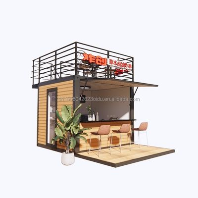 10 pieds de design moderne de restauration rapide Mini Pop-Up Shop Pack plat conteneur en acier pour le parking à l'extérieur Café Café Bar Carport
