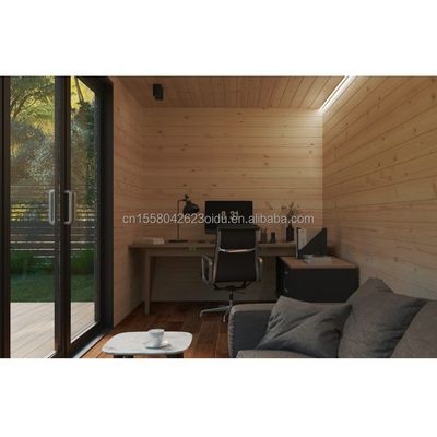 Entrepôt métallique en bois miniature personnalisé Conteneur modernement évolutif Maison préfabriquée pour panneau de sandwich en acier extérieur