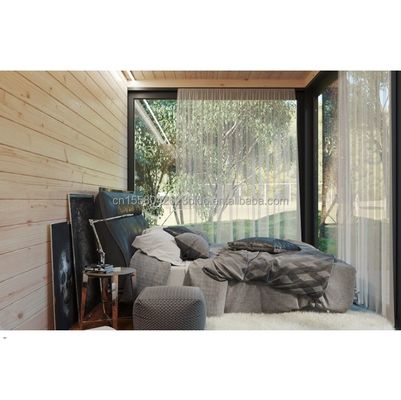 Entrepôt métallique en bois miniature personnalisé Conteneur modernement évolutif Maison préfabriquée pour panneau de sandwich en acier extérieur