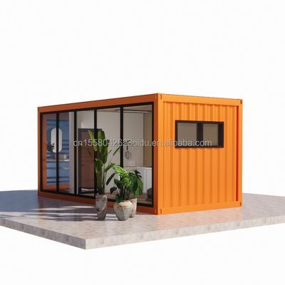 Maison en acier extérieur et panneau sandwich Container à paquet plat avec salle de bain en 20 pieds / 40 pieds
