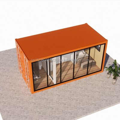 Maison en acier extérieur et panneau sandwich Container à paquet plat avec salle de bain en 20 pieds / 40 pieds