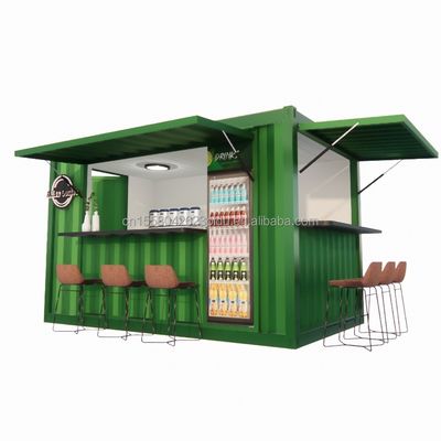 Boutique Supermarché 10-12FT Container Mobile Café Structure en acier avec maisons en bois Conception de style moderne et de haute qualité