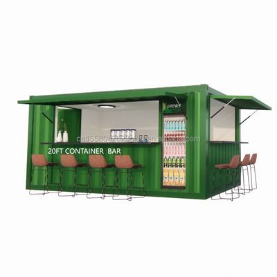 Boutique Supermarché 10-12FT Container Mobile Café Structure en acier avec maisons en bois Conception de style moderne et de haute qualité