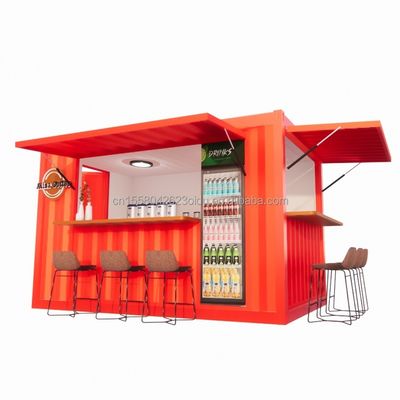 Boutique Supermarché 10-12FT Container Mobile Café Structure en acier avec maisons en bois Conception de style moderne et de haute qualité