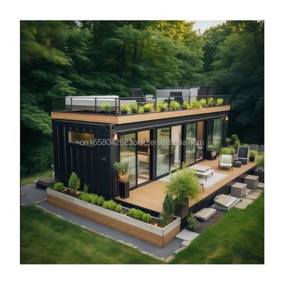 Chambres préfabriquées de conteneurs de 20 pieds 40 pieds Design moderne Chambres préfabriquées de couleur en bois pour couples Familles Hôtels en plein air