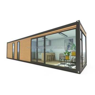 Chambres préfabriquées de conteneurs de 20 pieds 40 pieds Design moderne Chambres préfabriquées de couleur en bois pour couples Familles Hôtels en plein air