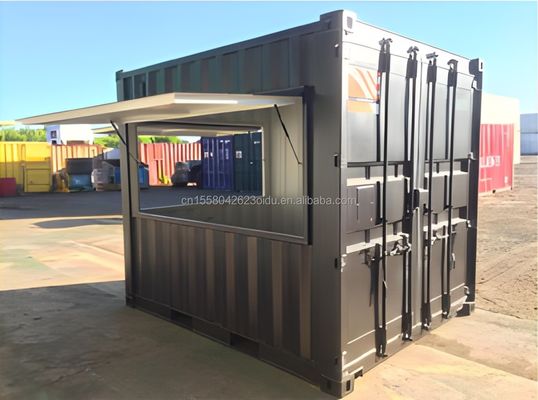 Structure principale 20ft Container Café Bar Fast Food Mini Pop-up Shop Café maisons avec tubes carrés en acier galvanisé