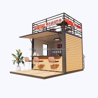 Construction en acier de conception moderne de 10 pieds Container Magasin/boutique et maison modulaire préfabriquée Modèle 3D/Dessin CAO