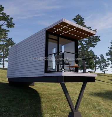 20 FT Design moderne maison suspendue préfabriquée panneau sandwich en acier conteneur pour la vie en plein air pour les vacances ou la famille