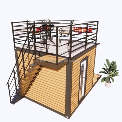 Construction en acier de conception moderne de 10 pieds Container Magasin/boutique et maison modulaire préfabriquée Modèle 3D/Dessin CAO