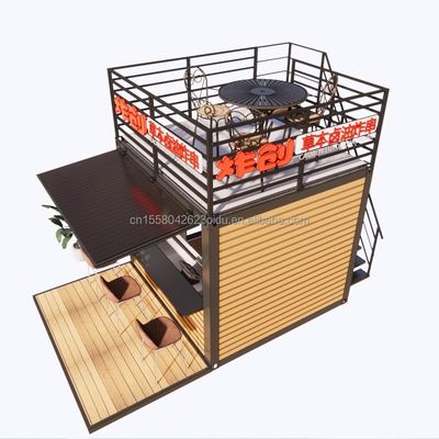 Construction en acier de conception moderne de 10 pieds Container Magasin/boutique et maison modulaire préfabriquée Modèle 3D/Dessin CAO