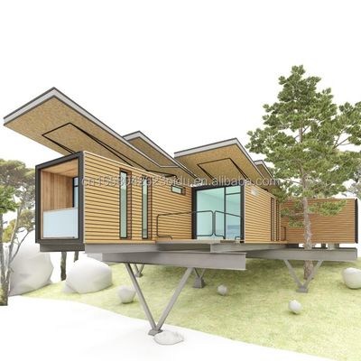 20 FT Design moderne maison suspendue préfabriquée panneau sandwich en acier conteneur pour la vie en plein air pour les vacances ou la famille