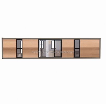 Maison de conteneurs en bois préfabriquée avec 2 grandes chambres à coucher