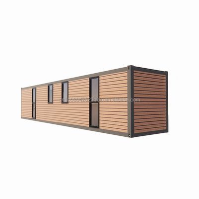 Maison de conteneurs en bois préfabriquée avec 2 grandes chambres à coucher
