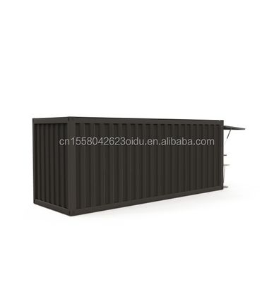 Container de stand alimentaire préfabriqué de 20 pieds en acier avec fenêtres en aluminium et pliage en acier galvanisé