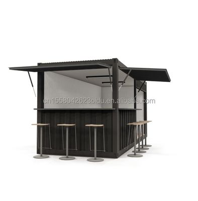 Container de stand alimentaire préfabriqué de 20 pieds en acier avec fenêtres en aluminium et pliage en acier galvanisé