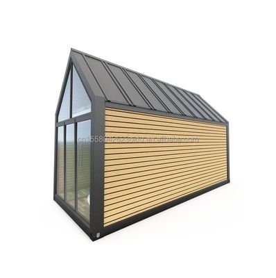 Hôtel en plein air ou maison de vie en alliage d'aluminium fenêtres toit triangulaire maison de conteneur en acier préfabriqué avec couleur personnalisée