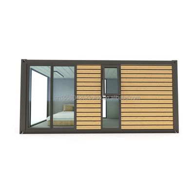 Maison de conteneurs en acier préfabriquée moderne de 20 pieds en bois de couleur de vie préfabriquée résidentielle maison minuscule chambre d'hôtel en couple