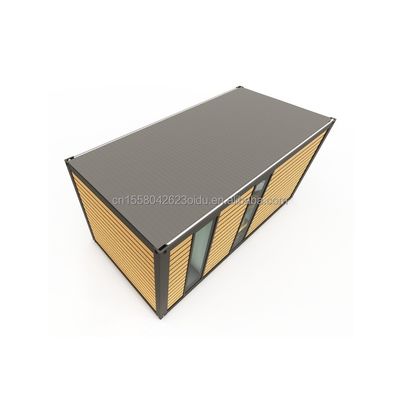 Maison de conteneurs en acier préfabriquée moderne de 20 pieds en bois de couleur de vie préfabriquée résidentielle maison minuscule chambre d'hôtel en couple
