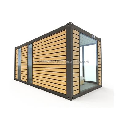 Maison de conteneurs en acier préfabriquée moderne de 20 pieds en bois de couleur de vie préfabriquée résidentielle maison minuscule chambre d'hôtel en couple