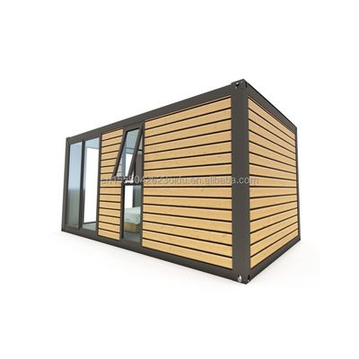 Maison de conteneurs en acier préfabriquée moderne de 20 pieds en bois de couleur de vie préfabriquée résidentielle maison minuscule chambre d'hôtel en couple