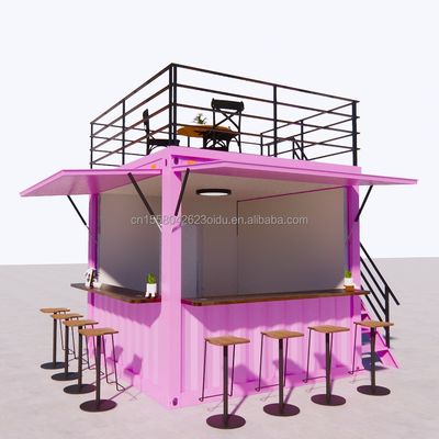 Cadre en acier et acier galvanisé pliage conteneur préfabriqué restaurant magasin de nourriture stand de 10 pieds avec des maisons de conteneurs